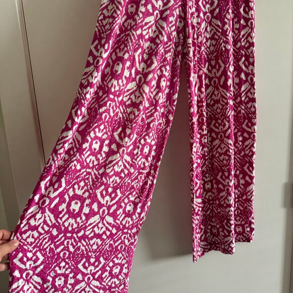 Ralph Lauren Flared Leg Pants Stretch Waist Purple White Pull On Sz S Petite - Picture 2 of 6